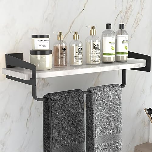 XZHXFX Marble Bathroom Shelf with Towel Bar