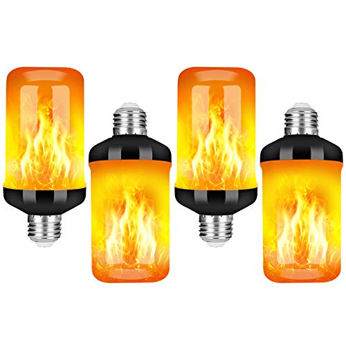LED Flame Light Bulbs, 4 Modes Flickering E26 Fire Bulb (4 Pack)