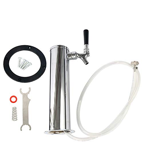 YB YaeBrew Single Tap Stainless Steel Beer Tower, Chrome-Plated Brass Faucet