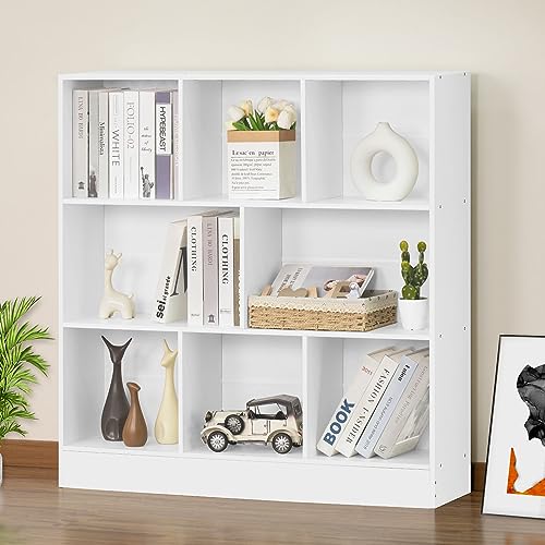 YAHARBO White 3 Tier Bookshelf