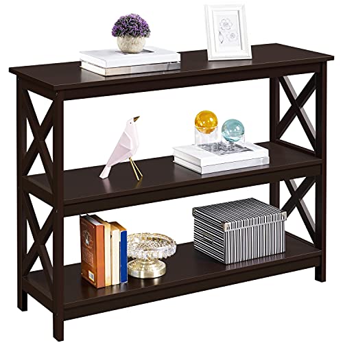 Yaheetech Console Table with 3 Storage Shelves