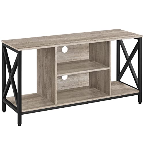 Yaheetech 55 Inch Gray TV Stand with Open Storage