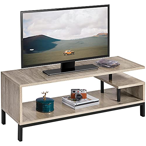 Yaheetech Gray TV Stand for TVs up to 55 Inch with Storage Shelf
