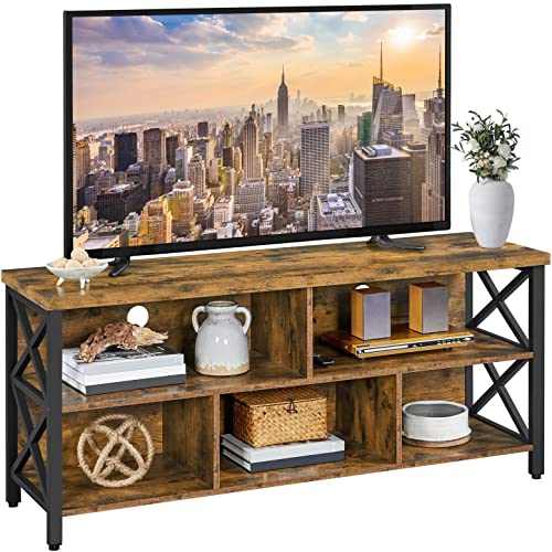Yaheetech Industrial TV Stand with 5 Storage Compartments