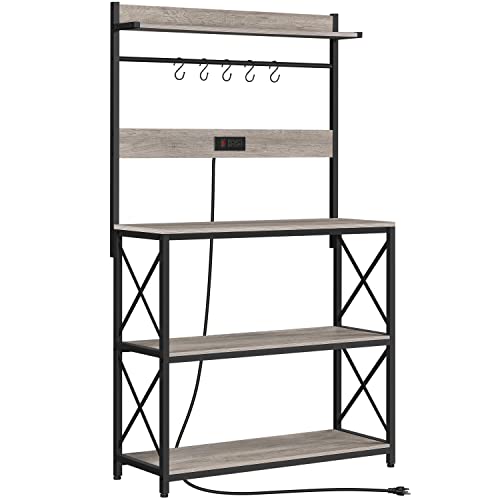 Yaheetech Kitchen Bakers Rack with Power Outlet