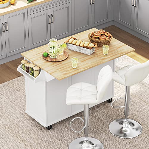 Yaheetech Kitchen Cart with Drop-Leaf Countertop