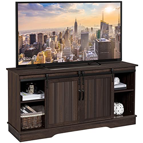 Yaheetech TV Stand with Sliding Barn Door