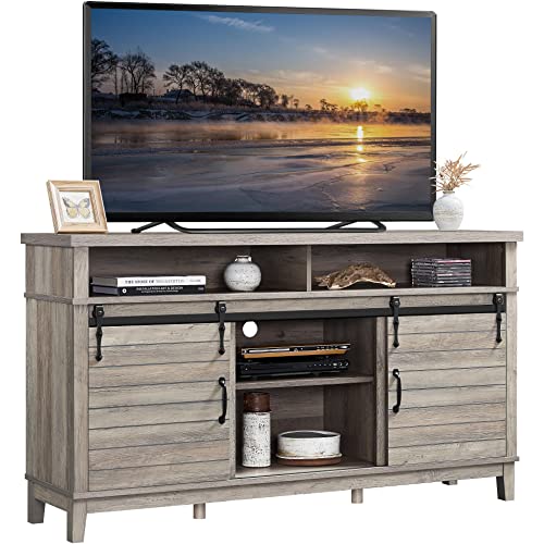 Yaheetech TV Stand with Sliding Barn Doors