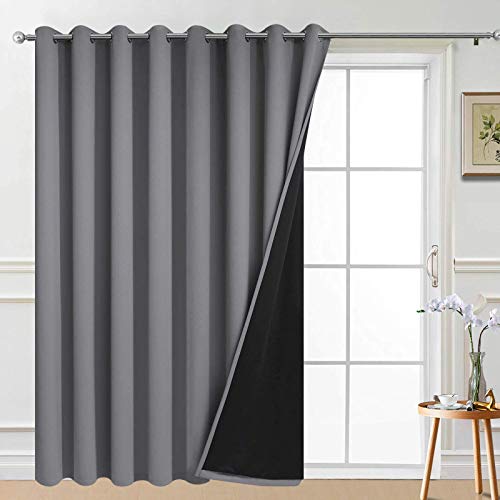 Yakamok 100% Blackout Thermal Insulated Grommet Curtains, Noise Reducing Barrier Panel