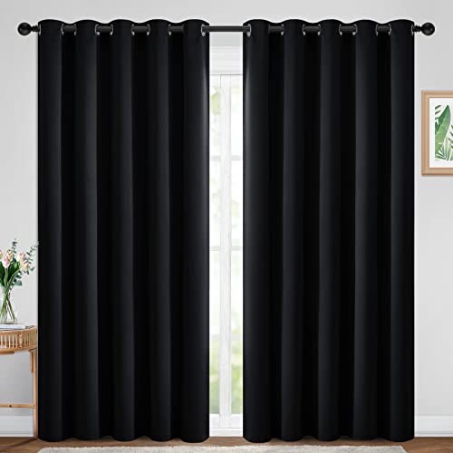 Yakamok 100% Blackout Curtains - 70x84, Black (2 Panels)