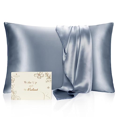 YANIBEST Cooling Satin Pillowcase for Hair and Skin Soft Than Silk 2 Pack with Zipper for Hair & Skin | Queen 20x30