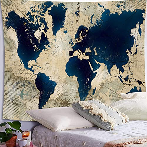 YANR Vintage World Map Tapestry