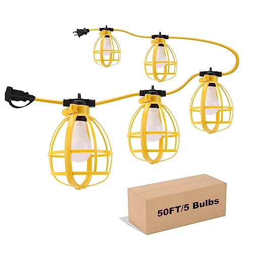 Yaoledly 50FT Construction String Lights - Versatile and Durable Temporary Lighting Solution