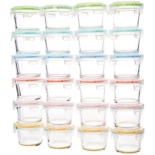YARYOUNG Mini Glass Food Storage Containers - 4oz