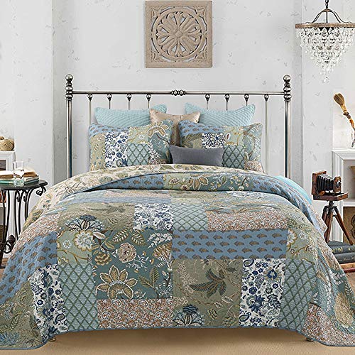 YAYIDAY Cotton Patchwork Bedspread Quilt Set