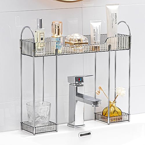 Smoky Gray Table Mounted Sink Shelf for Bathroom & Kitchen