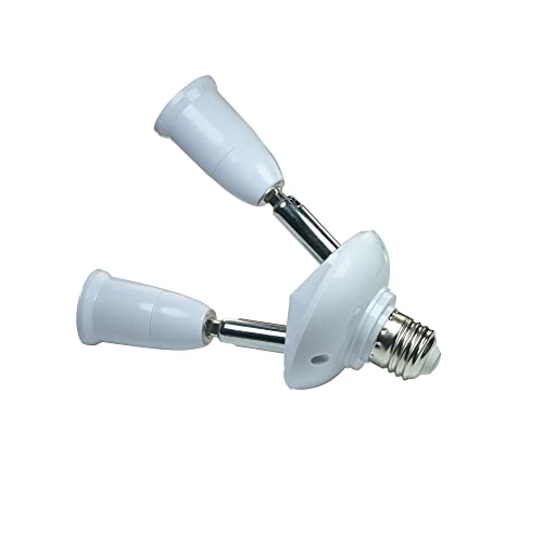 YCSSSD 2 in 1 E26/ E27 Light Socket Splitter with Adjustable Bulb Converter