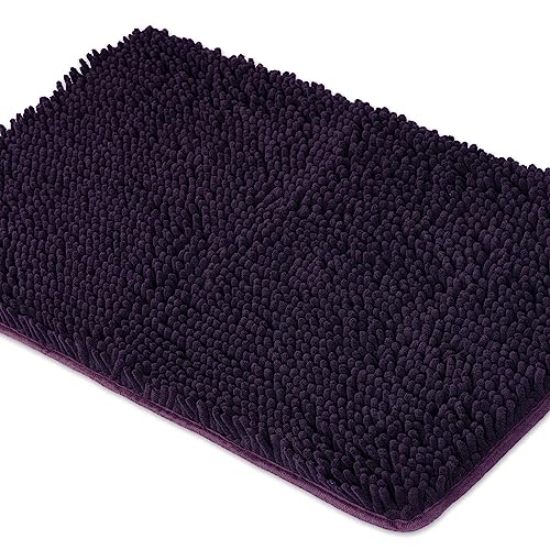 Yeaban Purple Bathroom Rugs - Plush and Soft Bath Mats - Non-Slip and Absorbent