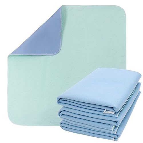 Springspirit Bed Pads for Incontinence Washable Large Size(34 X 52),  Reusable Waterproof Bed Underpads with Non-Slip Back for Elderly, Adult,  Kids, Women or Pets, Blue 