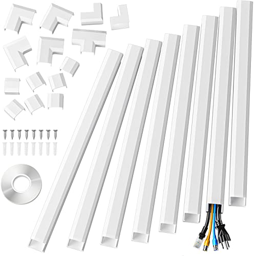 306 Cord Hider - Cord Cover Wall - Paintable Cable Concealer, Wire hiders  for TV on Wall - Cable Management Cord Hider Wall Including Connectors &  Adhesive Strips Cable Raceway - Cord Management 