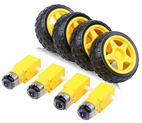 Yeeco Dual Shaft Geared TT Magnetic Motor with Plastic Car Tire Wheel