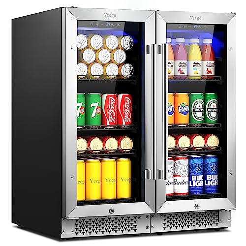 Yeego 30" Beverage, 2 15" Coolers Side-by-Side Freestanding Fridge