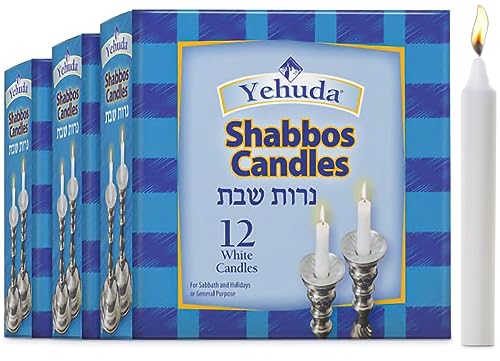 Yehuda 3 Hour White Shabbos Candles