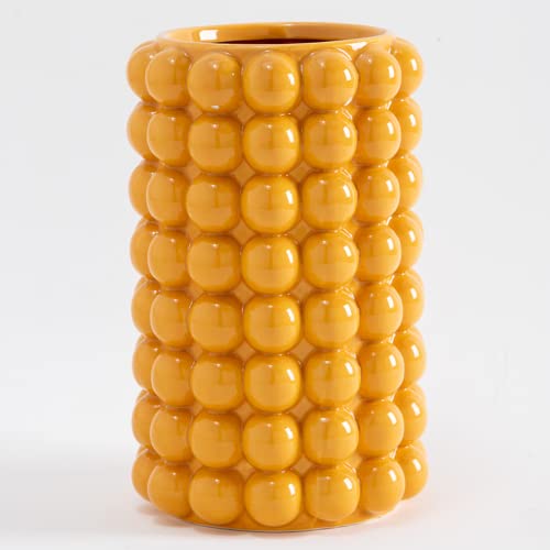 Yellow Ceramic Vase for Home Decor