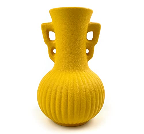 Yellow Ceramic Vase for Rustic Home Decor