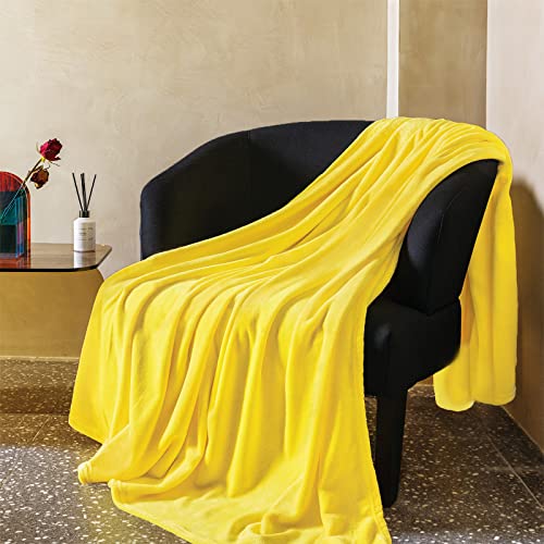 Yellow Fleece Throw Blanket
