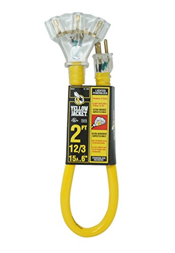 Yellow Jacket 2882 12/3 Heavy Duty 15-Amp 3 Outlet Extension Cord
