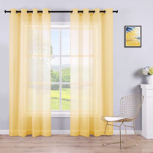 Yellow Sheer Curtains for Elegant Home Decor