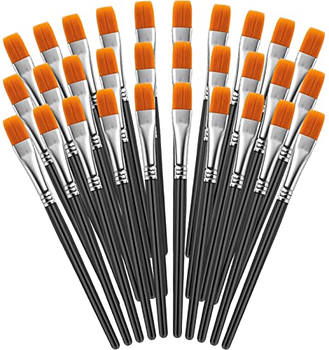 YGAOHF Kids Paint Brushes - Short Flat Brushes for Art Projects