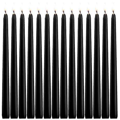 YIHANG Black Taper Candles - Set of 14 Dripless Candles