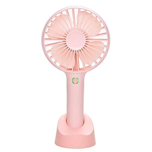 YIHUNION Mini Handheld Fan: Portable Rechargeable Battery Operated Electric USB Fan with Fan Stand, Pink
