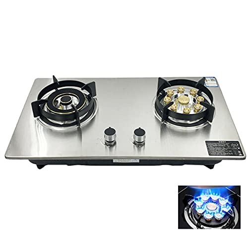 YILIKISS 28" Gas Cooktops | 2 Burner Stainless Steel Stove | Easy to Clean