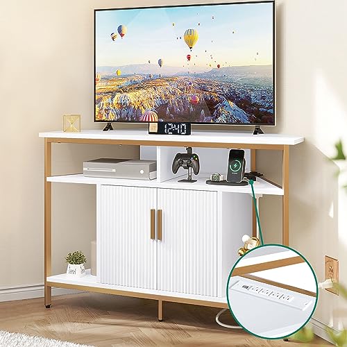 YITAHOME Corner TV Stand with Power Outlet