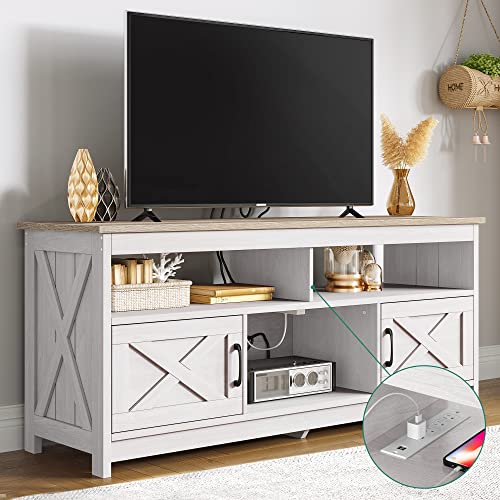 YITAHOME Farmhouse TV Stand for 65 inch with Power Outlet