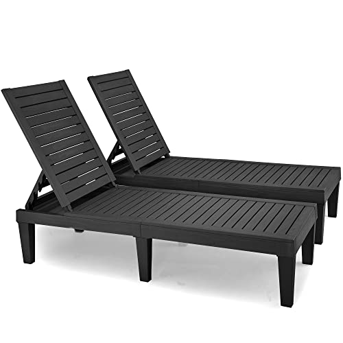 YITAHOME Outdoor Lounge Chairs with Adjustable Backrest, Set of 2