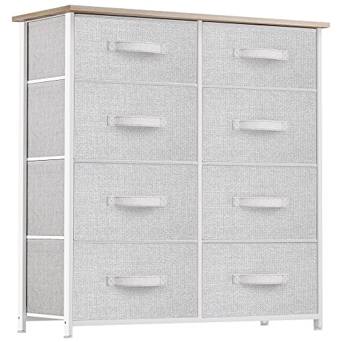 YITAHOME Tall Dresser with 8 Drawers and Fabric Bins