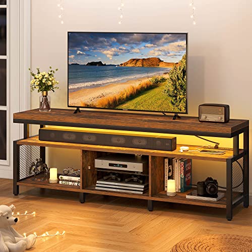 YITAHOME TV Stand with LED Lights and Power Outlets