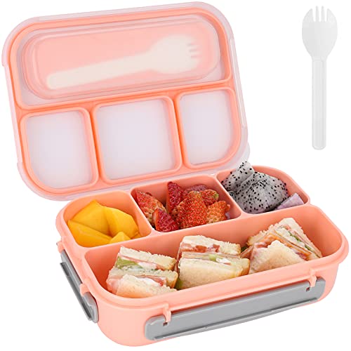 Ylebs Bento Box Lunch Containers 5 Cup, Leak-proof, Pink