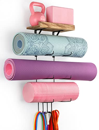 Yoga Mat Holder Wall Mount Organizer Storage Rack
