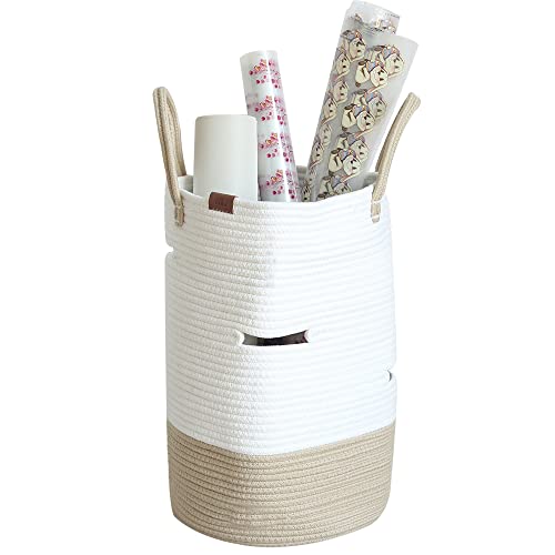 Yoga Mat Storage Woven Cotton Rope Nursery Bins Boxes White Laundry Basket