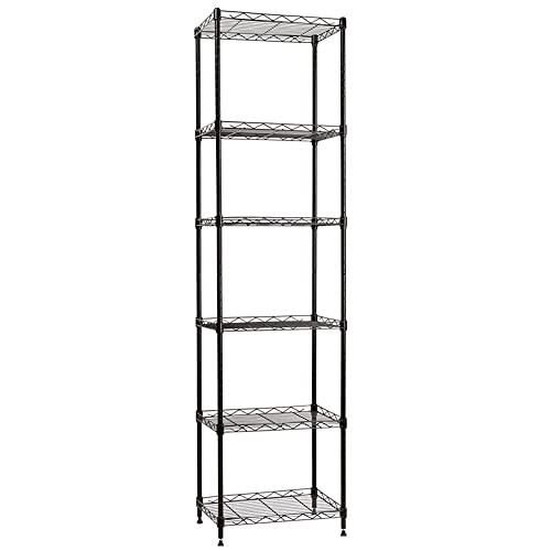 YOHKOH 6 Wire Shelving Steel Storage Rack Adjustable Unit Shelves for Laundry Bathroom Kitchen Pantry Closet