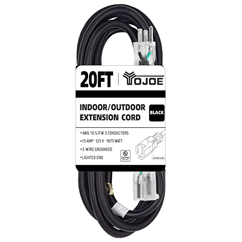 YOJOE 20 Foot 10/3 Outdoor Extension Cord