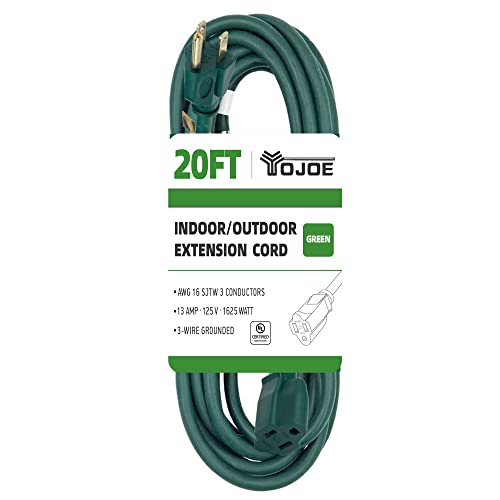 YOJOE 20 Foot Green Outdoor Extension Cord