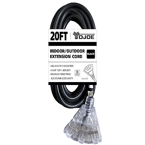 YOJOE 20 Foot Lighted Outdoor Extension Cord