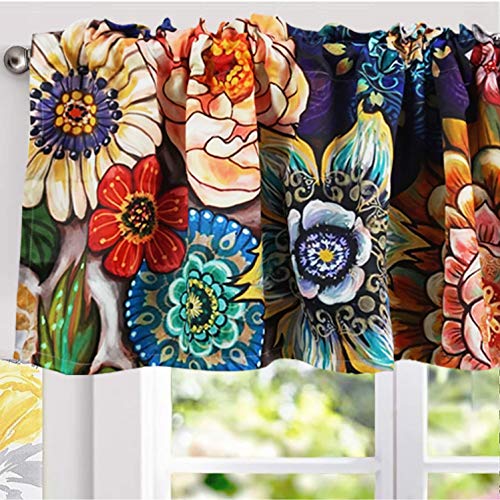 YoKii Floral Valances - Colorful Boho Window Treatments