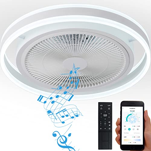 YoloOwl Bladeless Ceiling Fan with Light and Bluetooth Speaker